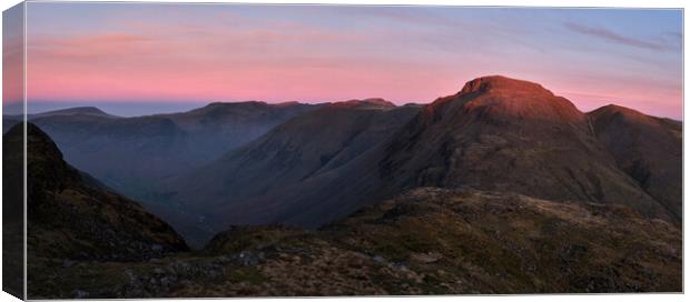 Sunrise over Great Gable, The Lake District Canvas Print by Dan Ward