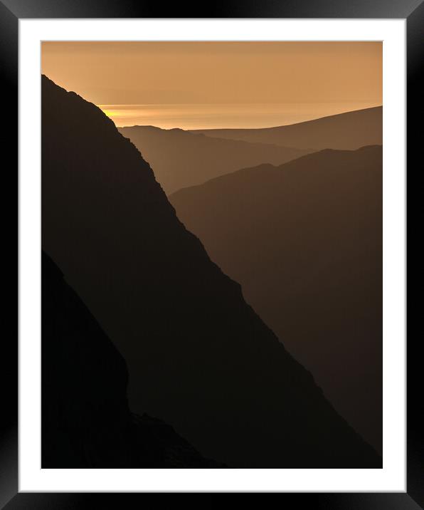 Sunset layers, The Lake District Framed Mounted Print by Dan Ward
