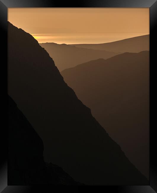 Sunset layers, The Lake District Framed Print by Dan Ward