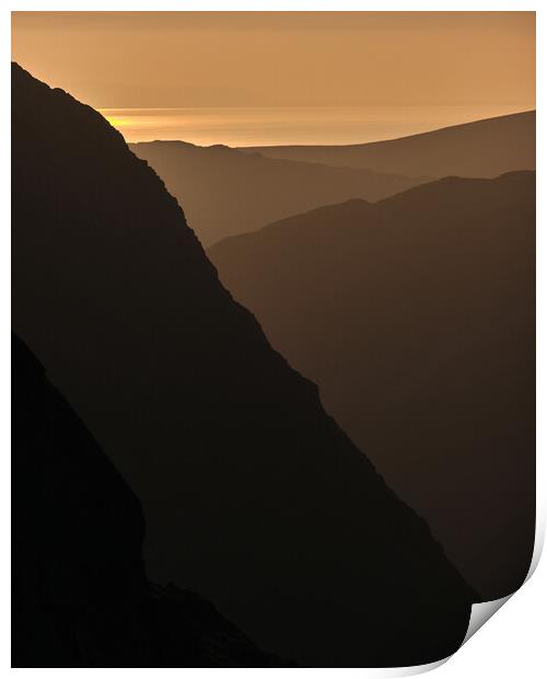 Sunset layers, The Lake District Print by Dan Ward