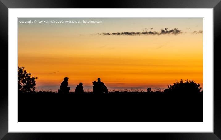people watching the sunset Framed Mounted Print by Roy Hornyak