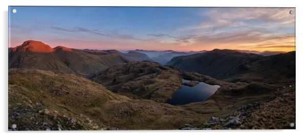 Sunrise over Sprinkling Tarn, The Lake District Acrylic by Dan Ward