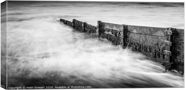 A Groyne down on Criccieth Beach Canvas Print by Heidi Stewart