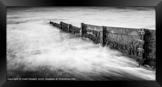 A Groyne down on Criccieth Beach Framed Print by Heidi Stewart