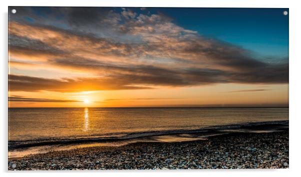 Sunrise English Channel Acrylic by Paul Tyzack