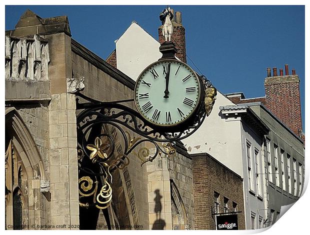THE CLOCK ON THE WALL Print by barbara croft