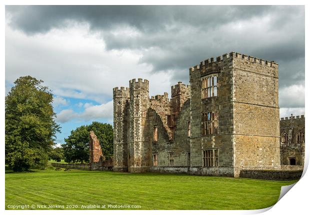 Cowdray Castle in the town of Midhurst West Sussex Print by Nick Jenkins