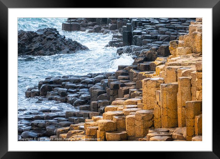 Abstract  view of the Giants Causeway Framed Mounted Print by gary telford