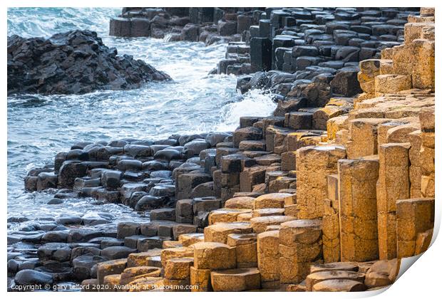 Abstract  view of the Giants Causeway Print by gary telford