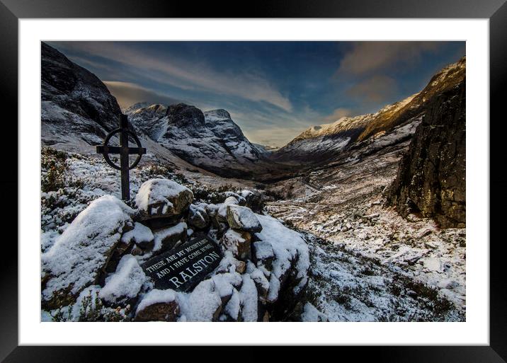 Ralston Cairn, Glencoe Framed Mounted Print by Ben Hirst