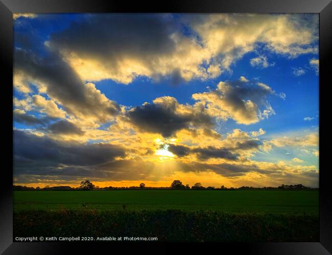 Lincolnshire Countryside Sunset Framed Print by Keith Campbell