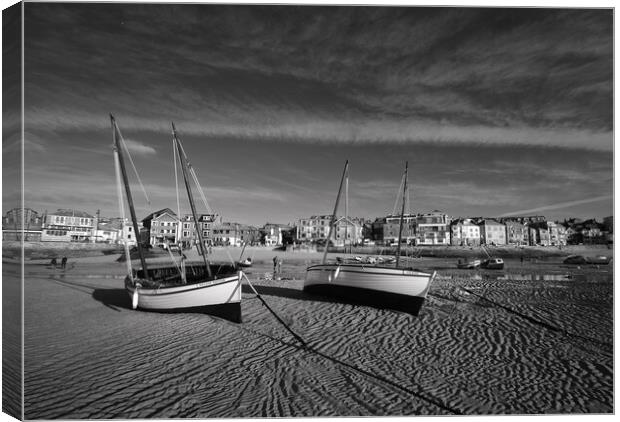 Fishing boats in St Ives harbour, Cornwall Canvas Print by Dan Ward