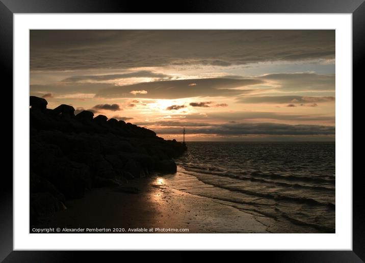 A sunset over a body of water Framed Mounted Print by Alexander Pemberton