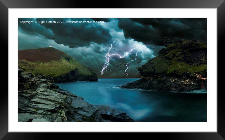Storm At Boscastle Framed Mounted Print by Nigel Hatton