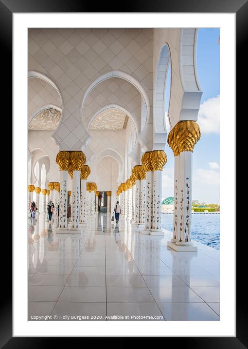 Golden mosque Abu Dhabi Sheikh Zayed Mosque Framed Mounted Print by Holly Burgess