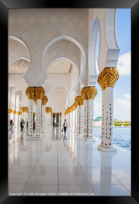 Golden mosque Abu Dhabi Sheikh Zayed Mosque Framed Print by Holly Burgess