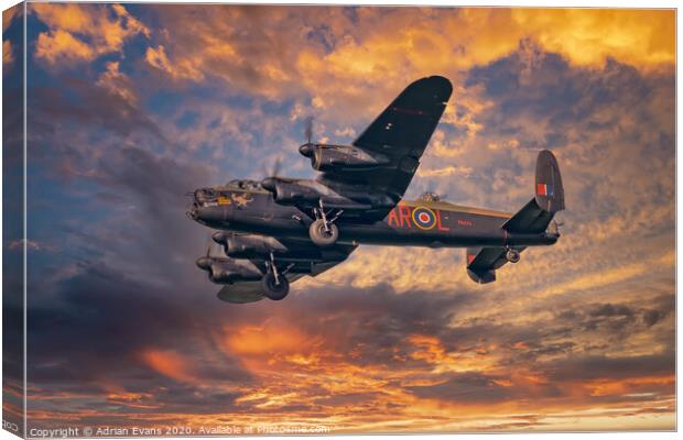 Lancaster Bomber  Canvas Print by Adrian Evans