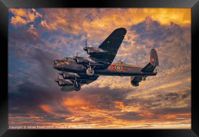 Lancaster Bomber  Framed Print by Adrian Evans