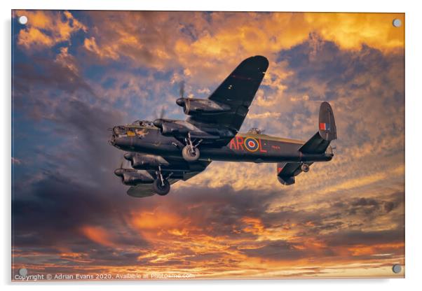 Lancaster Bomber  Acrylic by Adrian Evans