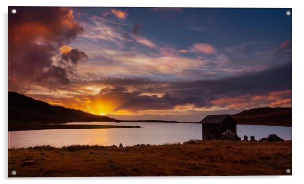 Devoke Water  Sunset, Cumbria Acrylic by Maggie McCall