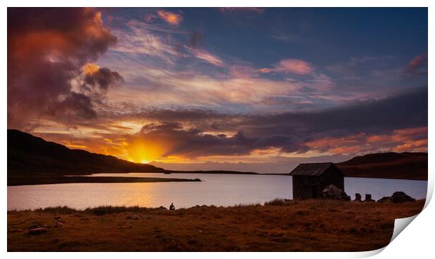 Devoke Water  Sunset, Cumbria Print by Maggie McCall