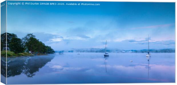 Misty Morning On Windermere Canvas Print by Phil Durkin DPAGB BPE4