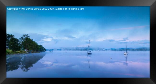 Misty Morning On Windermere Framed Print by Phil Durkin DPAGB BPE4