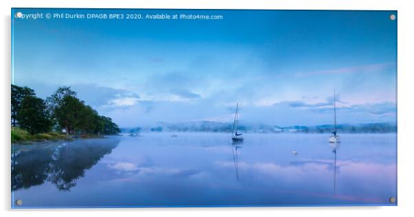 Misty Morning On Windermere Acrylic by Phil Durkin DPAGB BPE4