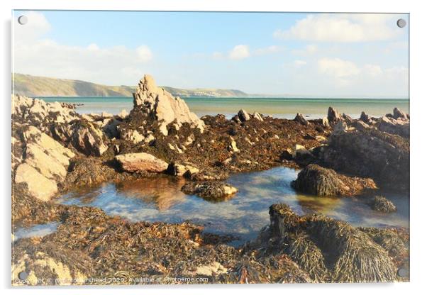 The Rock Pool, Looe, Cornwall. Acrylic by Neil Mottershead