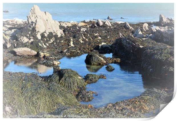 Rock Pool Reflections. Print by Neil Mottershead