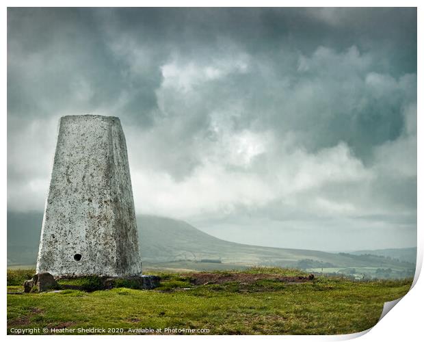 Weets Trig and Pendle Hill, Lancashire Print by Heather Sheldrick