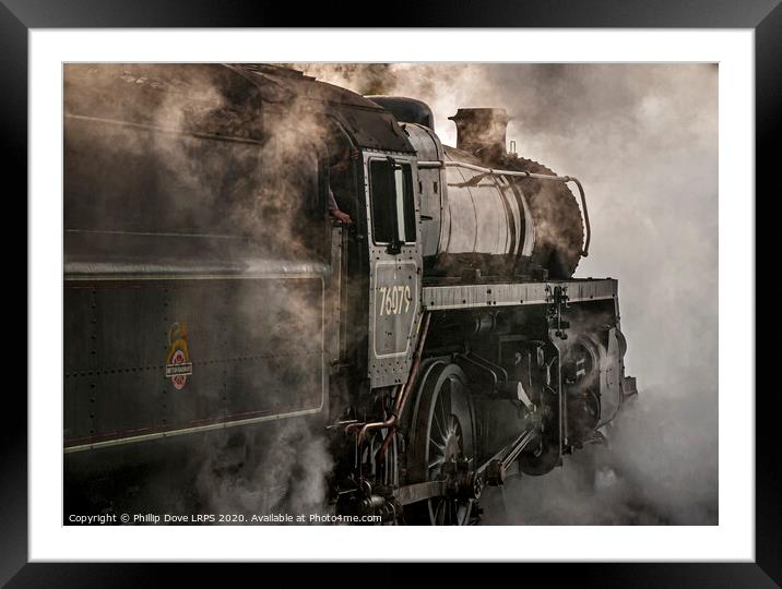 The train now leaving Grosmont Station. Framed Mounted Print by Phillip Dove LRPS