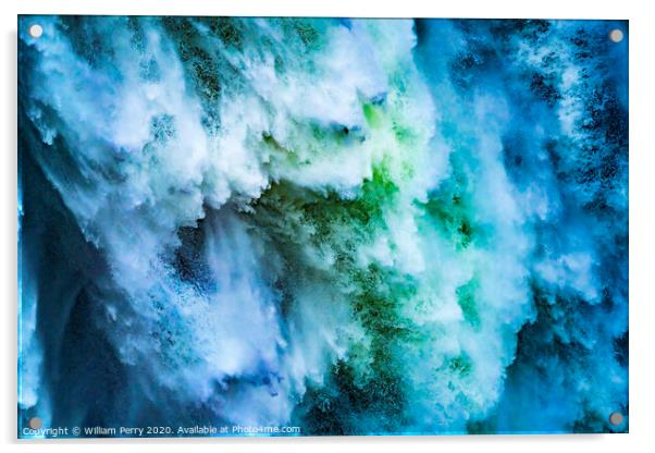 Snoqualme Falls Waterfall Abstract Washington  Acrylic by William Perry