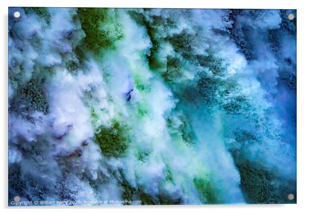 Snoqualme Falls Waterfall Abstract Washington Acrylic by William Perry