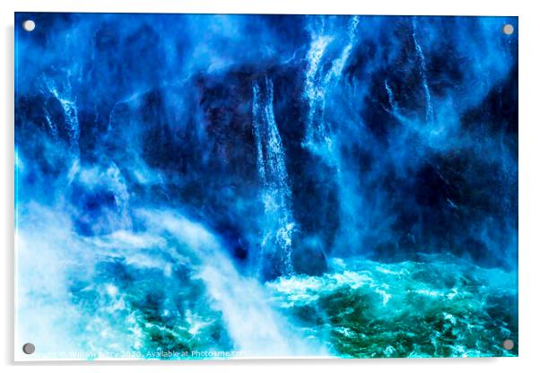 Snoqualme Falls Waterfall Abstract Washington Acrylic by William Perry