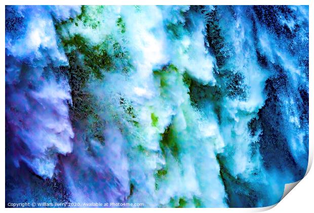 Snoqualme Falls Waterfall Abstract Washington Print by William Perry