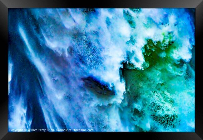 Snoqualme Falls Waterfall Abstract Washington Framed Print by William Perry