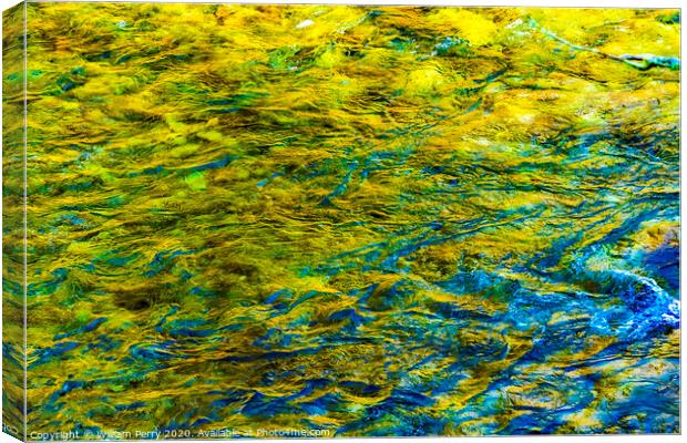 Yellow Blue Snoqualme River Abstract Washington Canvas Print by William Perry