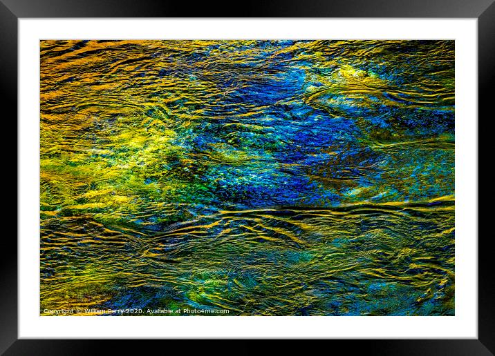 Yellow Green Snoqualme River Abstract Valley Trail North Bend Wa Framed Mounted Print by William Perry