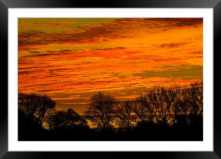 Sunrise over Amroth Framed Mounted Print by Paddy Art