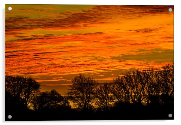 Sunrise over Amroth Acrylic by Paddy Art