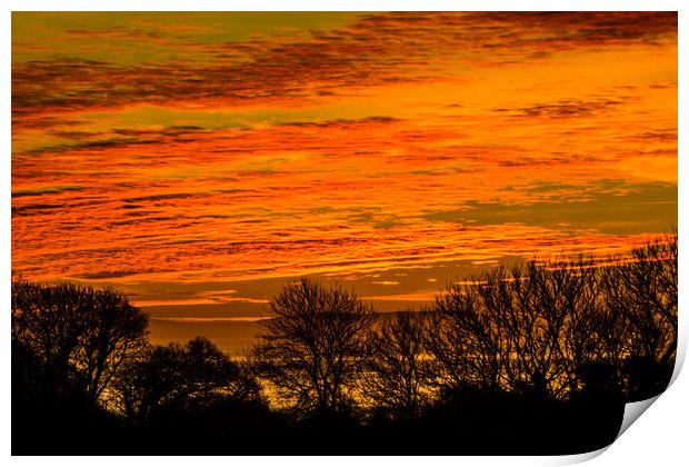 Sunrise over Amroth Print by Paddy Art