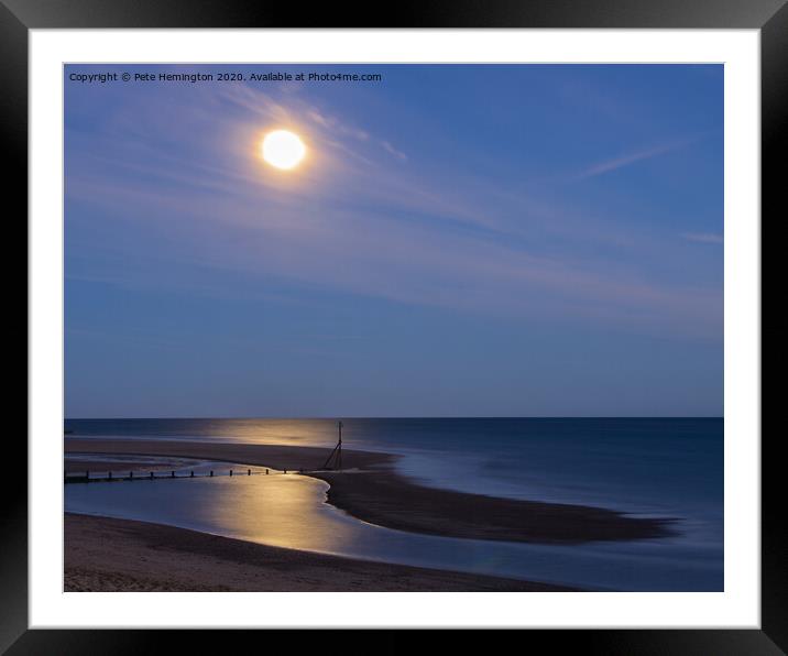 Moon light at Exmouth Framed Mounted Print by Pete Hemington