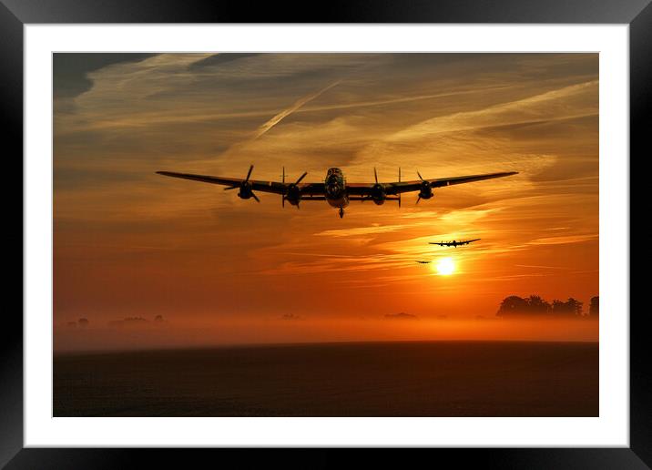 Lancasters - After The Night Shift Framed Mounted Print by J Biggadike