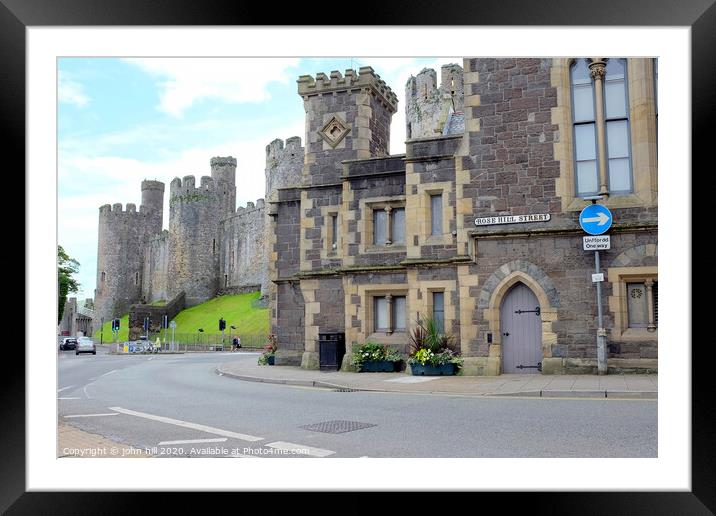 Castle square and castle at Conwy in Wales Framed Mounted Print by john hill