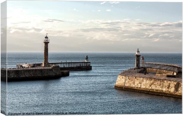 Whitby Harbour Entrance Canvas Print by Martin Davis