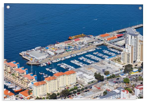 Marina in Gibraltar City Acrylic by Artur Bogacki