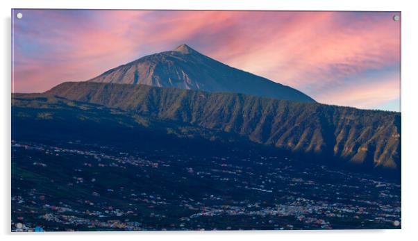 Mount Teide Tenerife from the Orotava valley Acrylic by Kevin Snelling