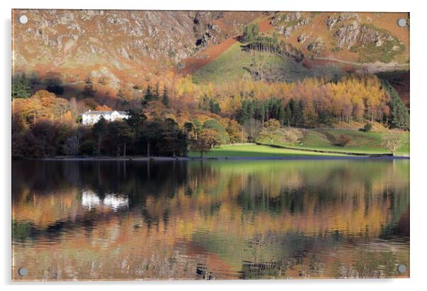Lake Buttermere in the Lake District Acrylic by MIKE HUTTON
