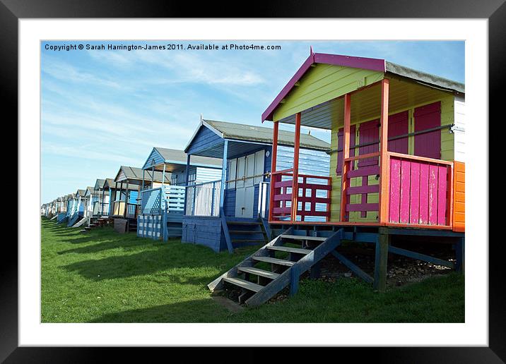 Beach huts at Tankerton, Kent Framed Mounted Print by Sarah Harrington-James
